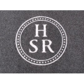 tapis logo personnalisé, fibres synthétiques