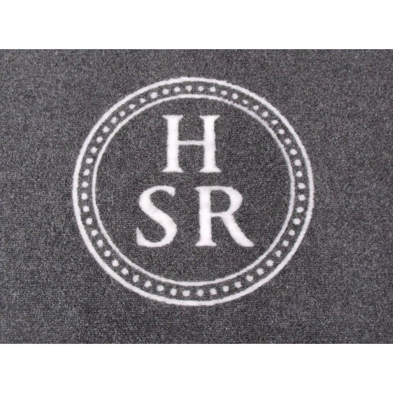 tapis logo personnalisé, fibres synthétiques