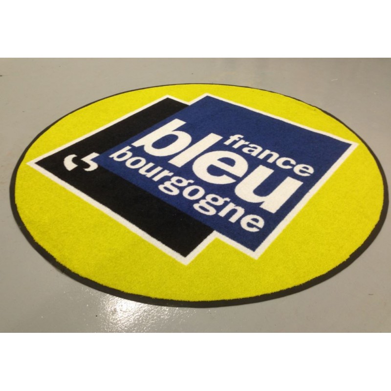 tapis publicitaire en forme de rond