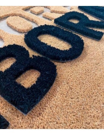 tapis coco personnalisé, avec découpe laser.