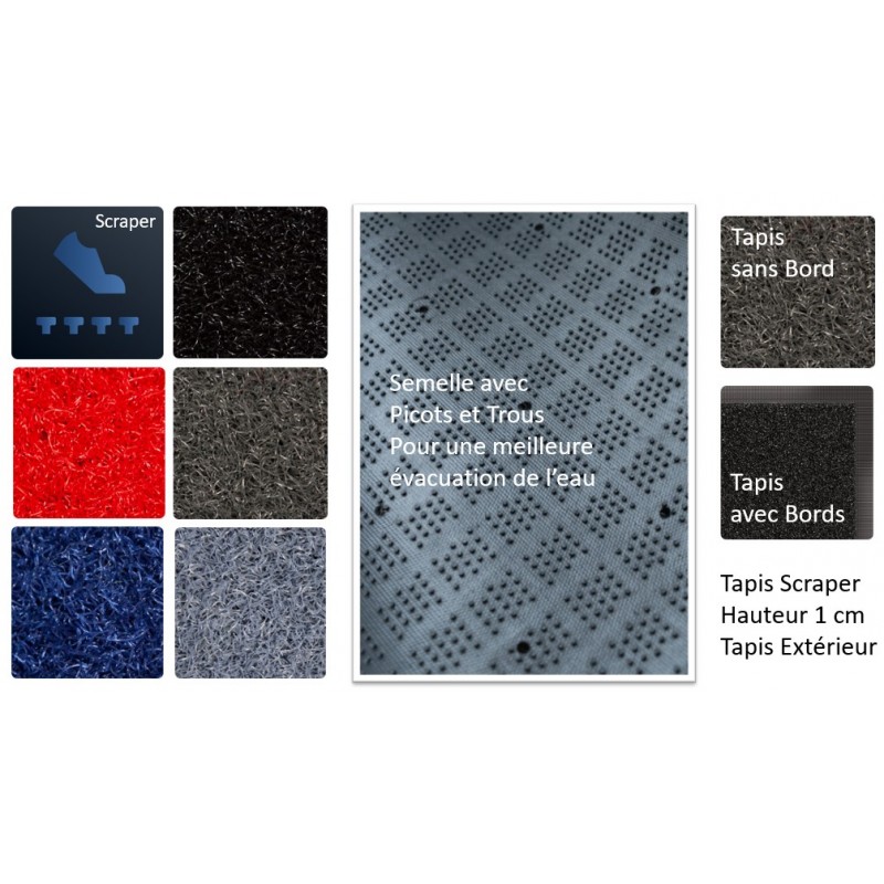 Tapis Scraper Extèrieur - Taille et Logo Personnalisés