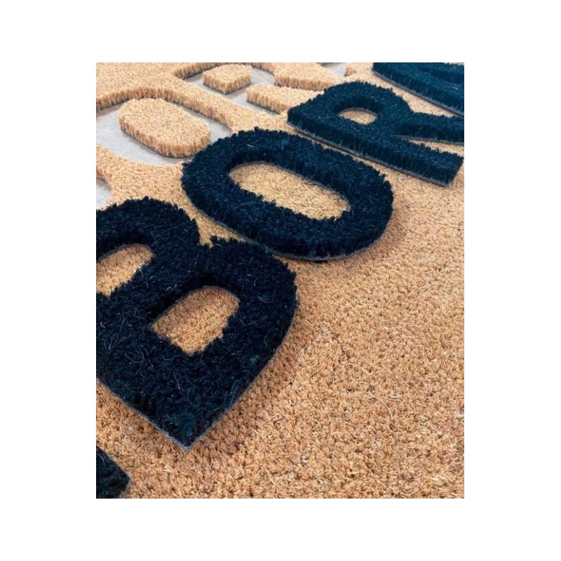 Tapis Brosse Coco Epais Personnalisé avec Lettrage