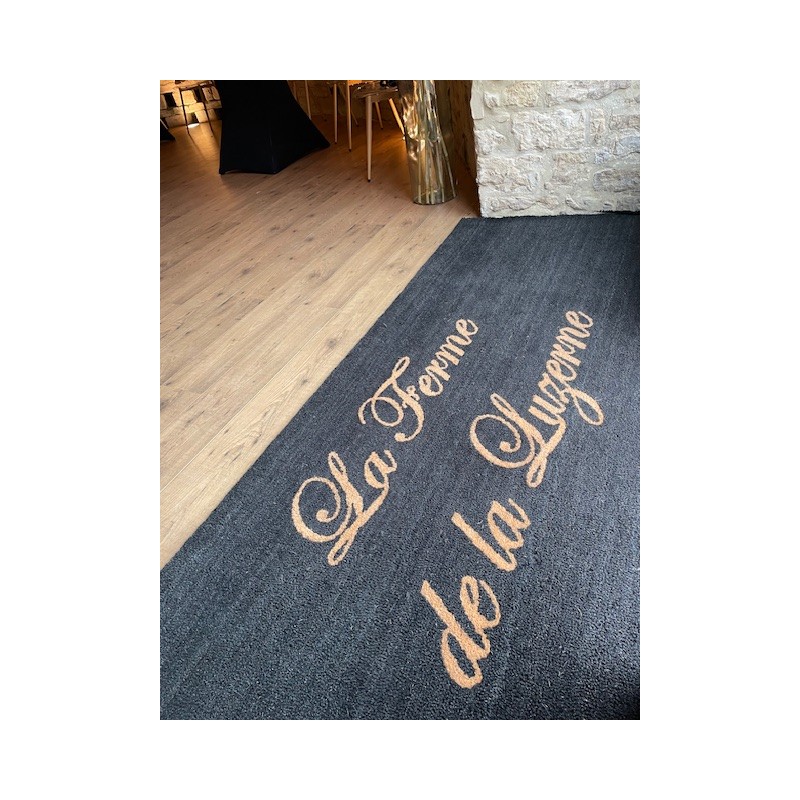 Tapis Brosse Coco Epais Personnalisé avec Lettrage
