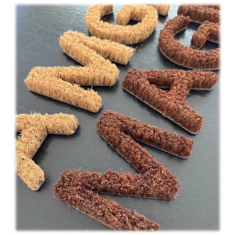 Tapis Brosse Coco Epais Personnalisé avec Lettrage