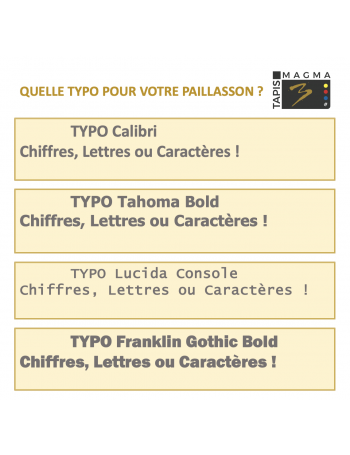 Tapis Brosse Coco Epais Personnalisé avec Lettrage