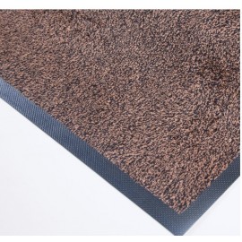 tapis d'entrée en coton sur mesure couleur marron chiné noir