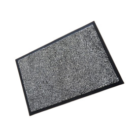 paillasson coton chiné gris clair