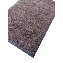 Paillasson lavable en coton deluxe marron chiné 2