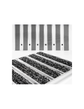 Tapis d'Entrée Aluminium Brosse Reps avec Cadre