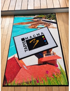 tapis logo, trafic dense, impression qualitative, et efficacité d'entretien. 2