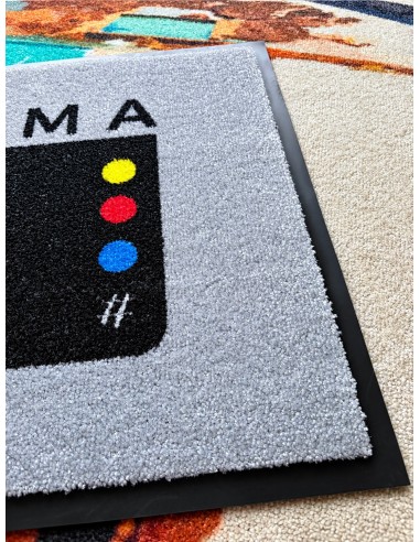 tapis logo, trafic dense, impression qualitative, et efficacité d'entretien.