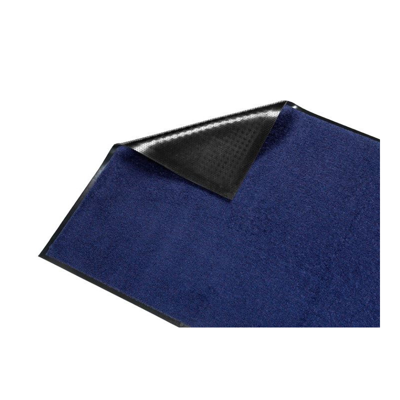 Très grand tapis d'entrée de qualité professionnel, de couleur bleue, avec semelle anti dérapante
