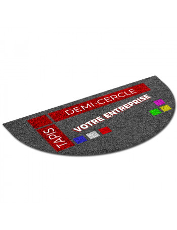 tapis logo en forme de demi-cercle