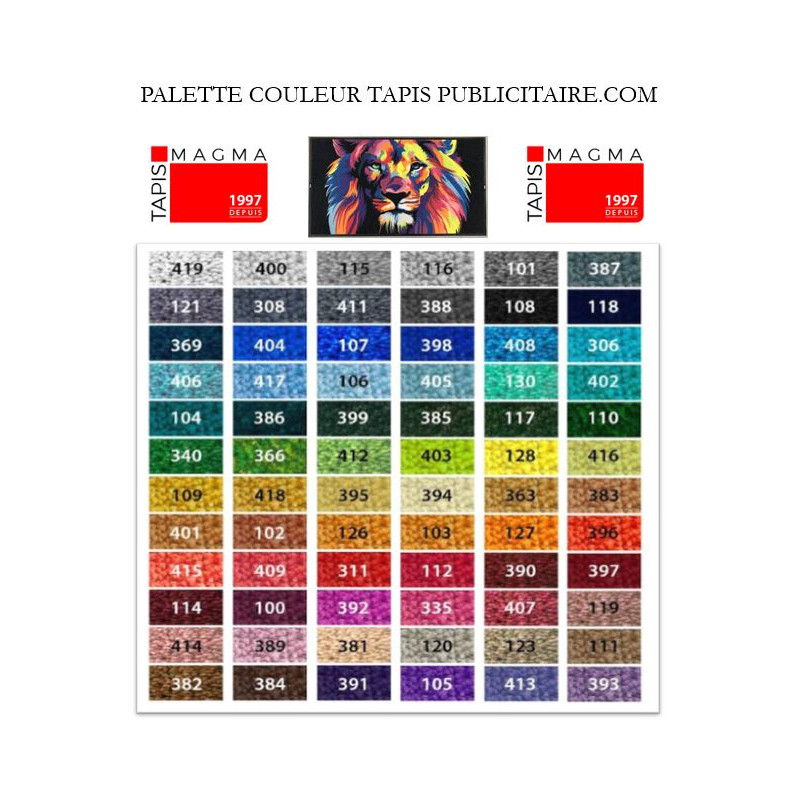 Palette Couleur MAGMA tapis Logo