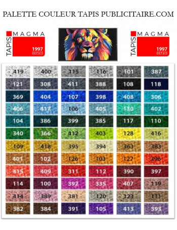 Palette Couleur MAGMA tapis Logo