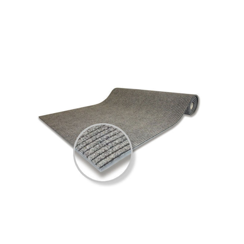 Tapis Brosse Synthétique Gris sur Mesure