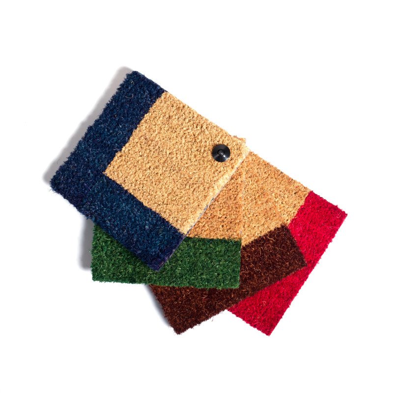 Tapis Coco avec Lettrage et Bord Coloré