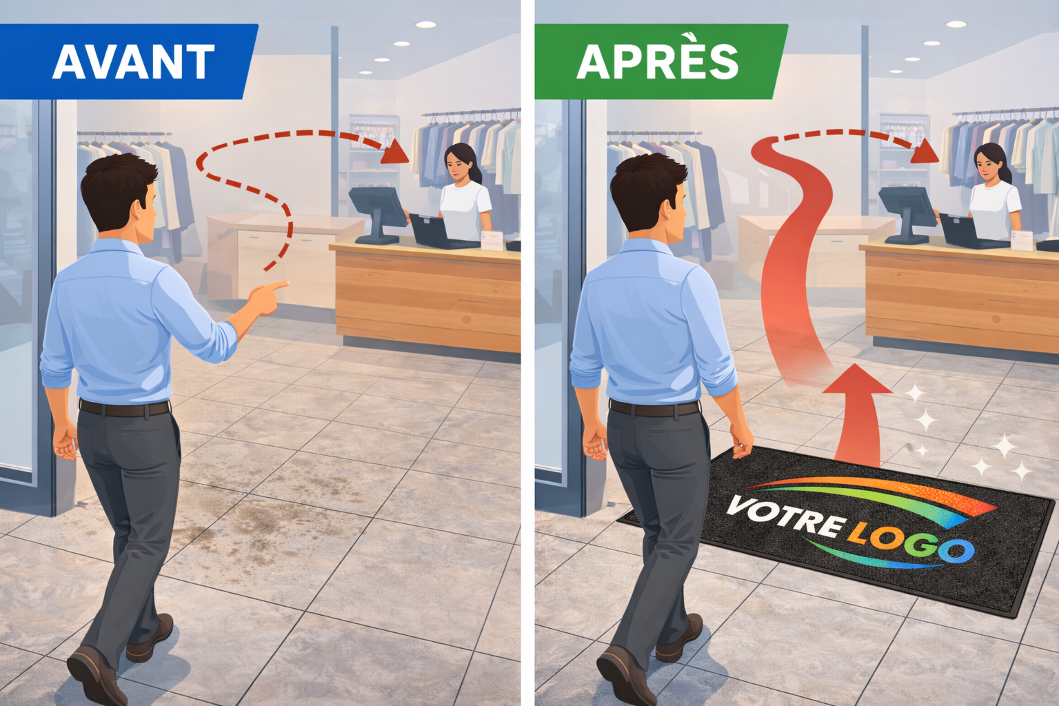 le tapis guide le client